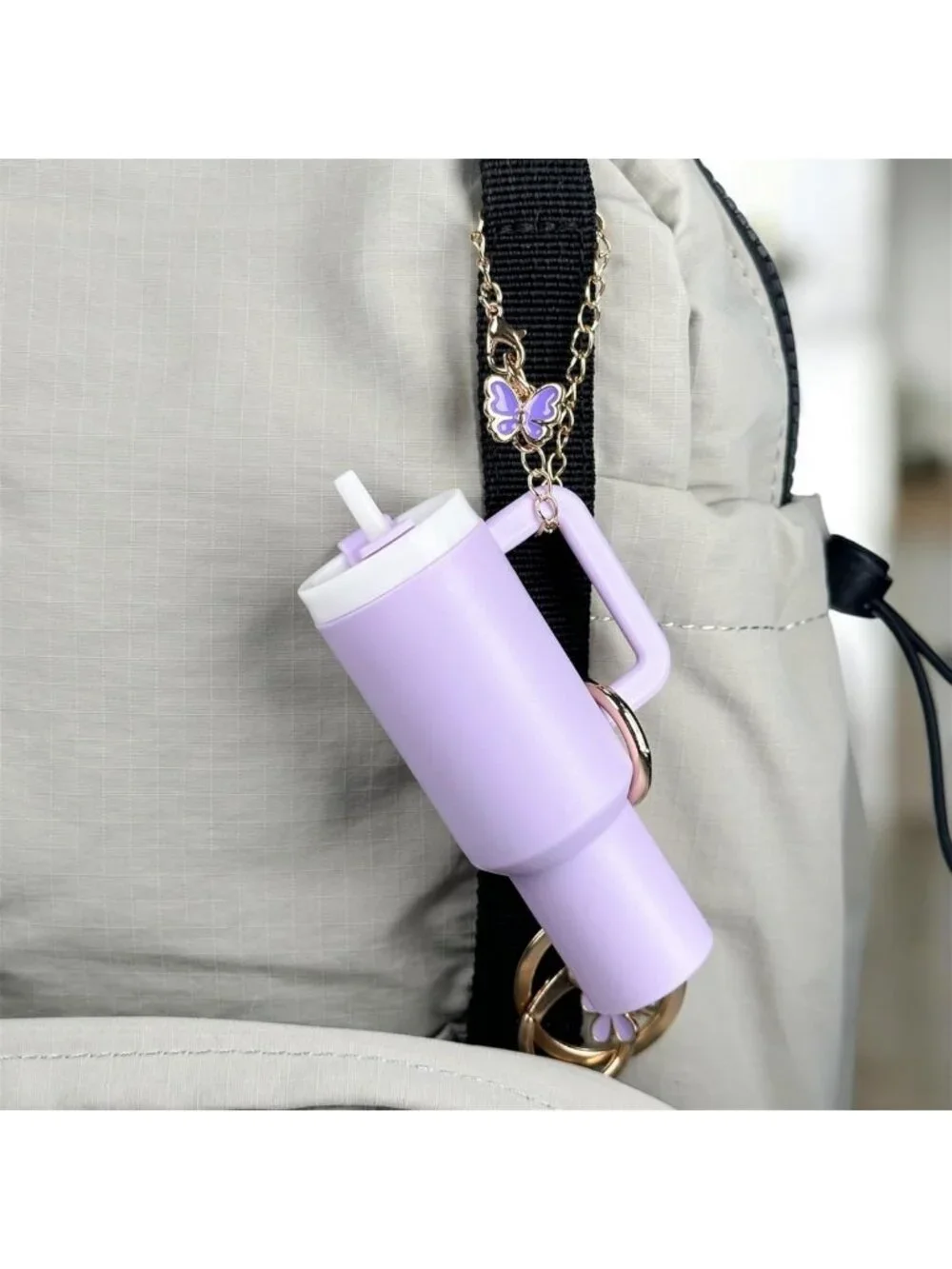 Cute Mini Tumbler Keychain Charm for Lip Balm & Chapstick Holder - Purse